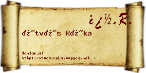 Ötvös Réka névjegykártya