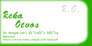 reka otvos business card